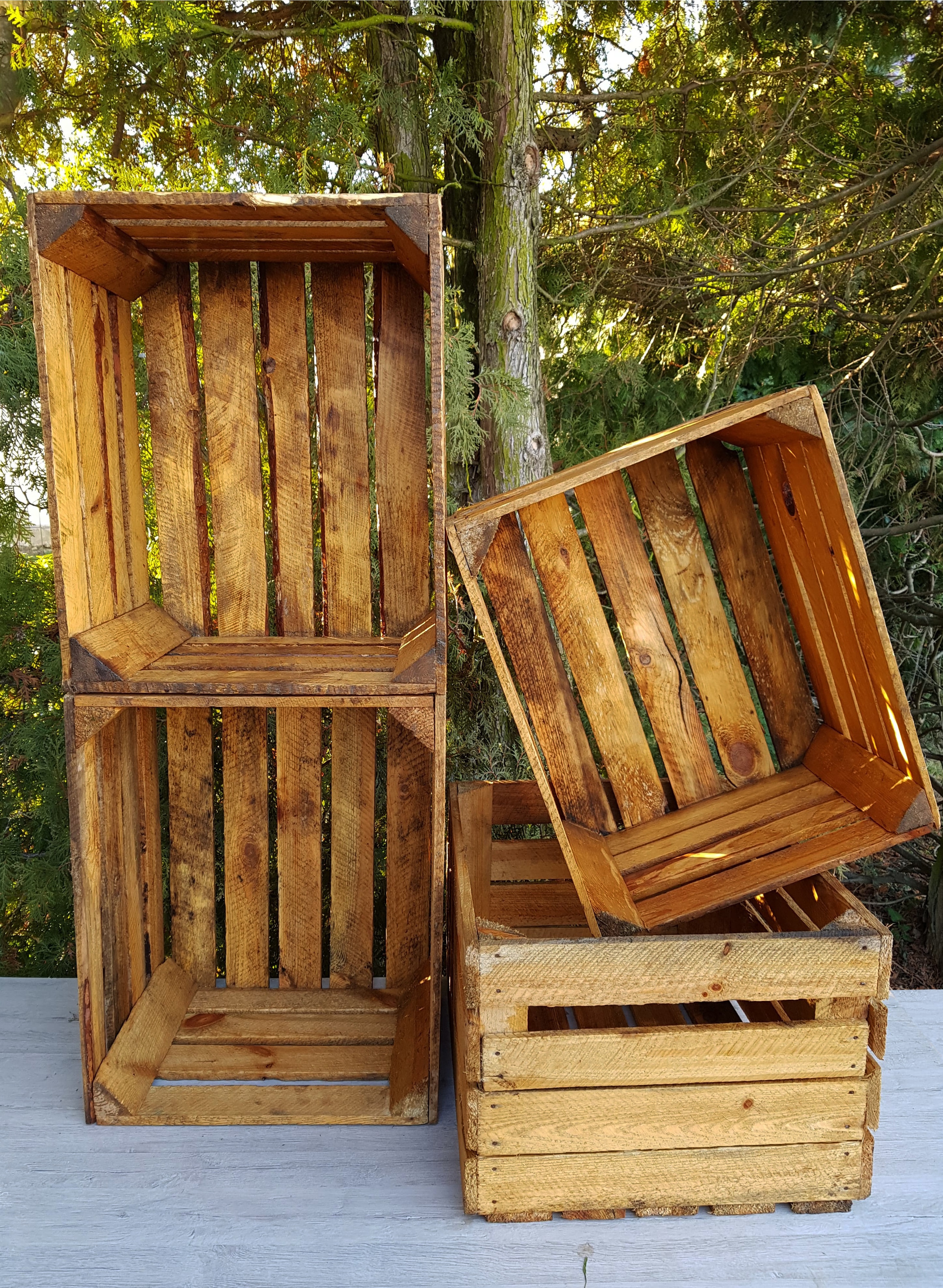 4 Strong&Solid Vintage Wooden Crates