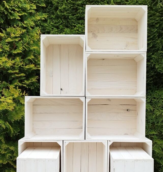 10 White Wooden Crates For Coffee Table Or Storage