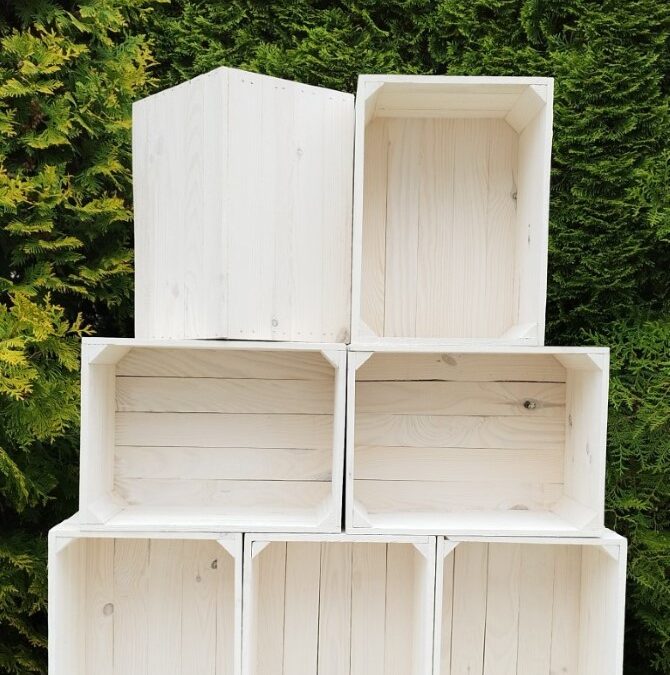 White Strong Wooden Crates