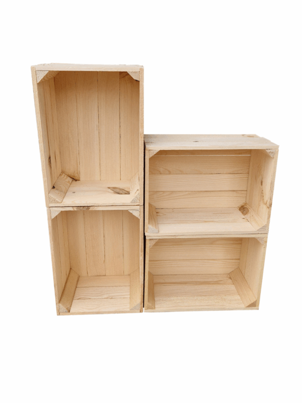 Wooden crates 35×25×19 cm - Natural & burnt
