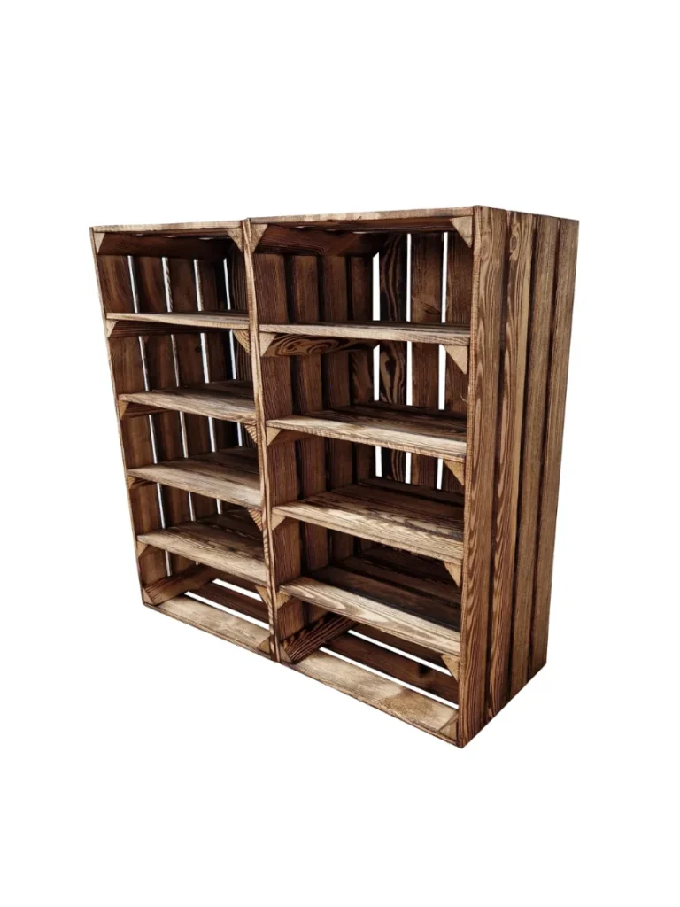 Large wooden crates with shelves 75x40x30 cm