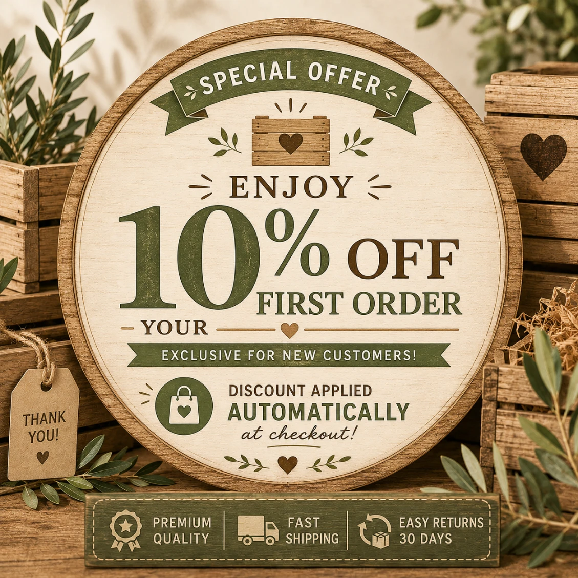10% off your first order