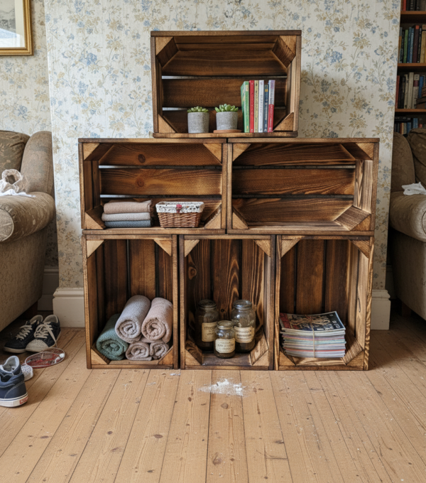 Small Stackable Wooden Crates for Storage - Natural - 30x20x15 cm — Trade
