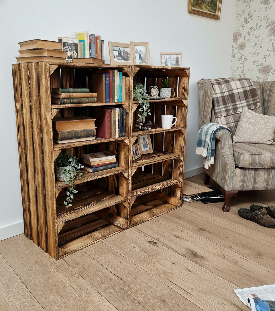 Big wooden crates with shelves 75x40x30