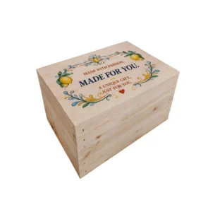 Personalised Wooden Crates with Lid – Engraved & Colour Printed Boxes UK